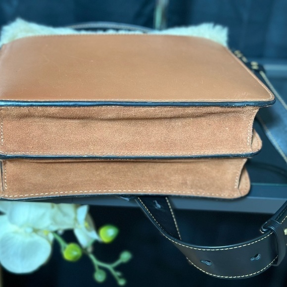 COACH Beat Brown/Brass Shoulder Bag In Suede Leather and Shearling - Picture 6 of 9